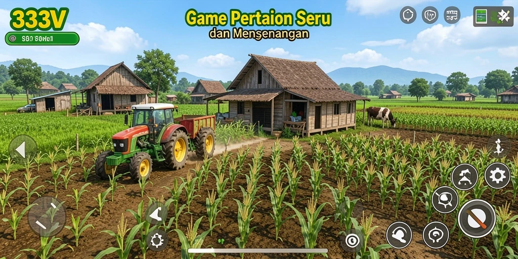 Tampilan gameplay menarik dari 333V dalam dunia pertanian.