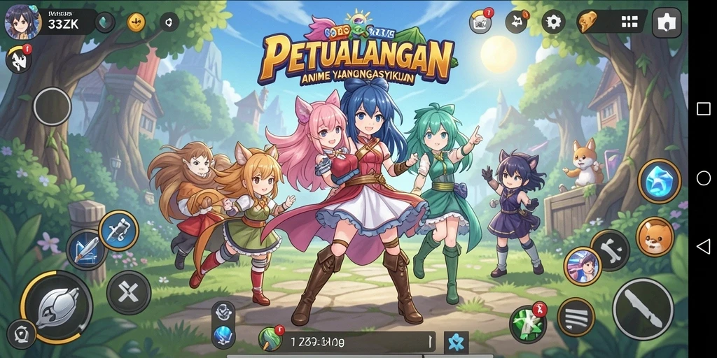 Screenshot gameplay <strong>33ZK</strong> menampilkan karakter dalam aksi petualangan Anime.