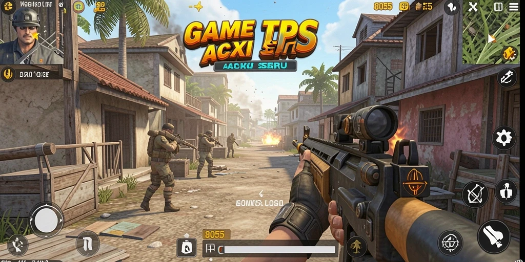 Tampilan aksi seru dari gameplay TPS 8055.