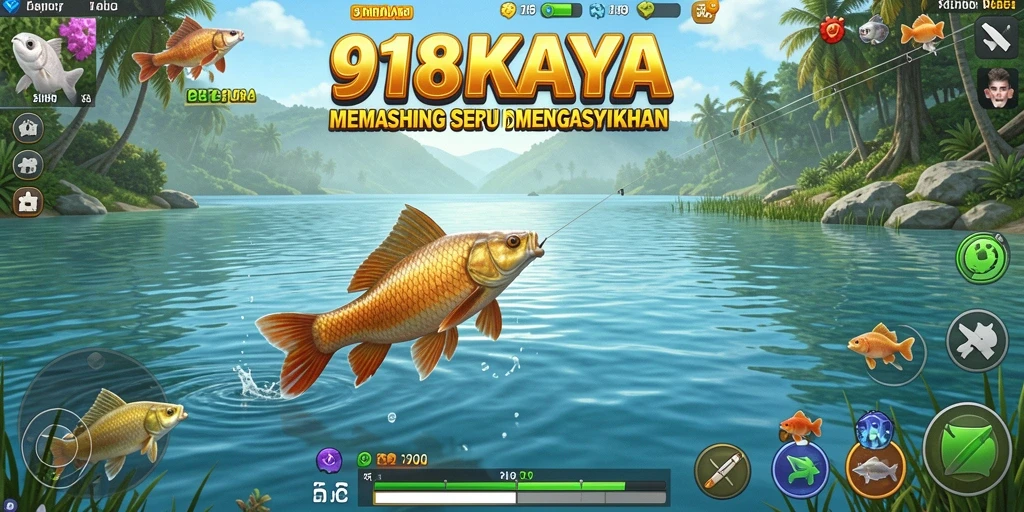 Tampilan utama game 918KAYA dengan aksi memancing yang menggembirakan.
