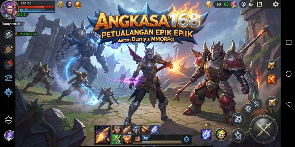 Tampilan gameplay seru di ANGKASA168 dengan petualangan dan pertempuran epik.