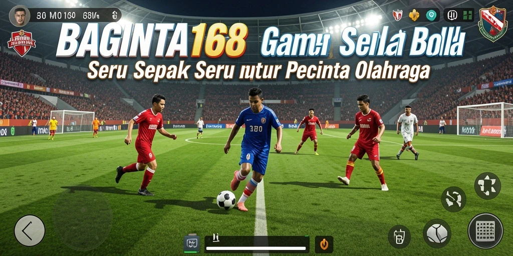 Tampilan aksi seru dalam game sepak bola BAGINTA168.