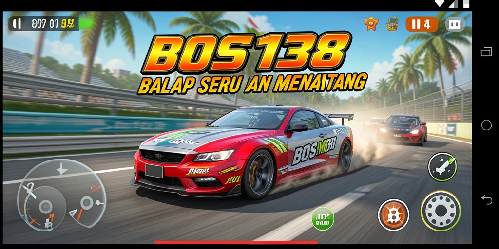 Tampilan seru gameplay balapan yang mendebarkan di BOS138.