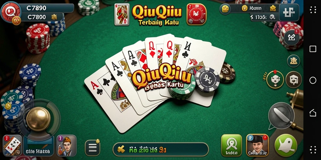 Screenshot gameplay C7890 menunjukkan serunya permainan QiuQiu.