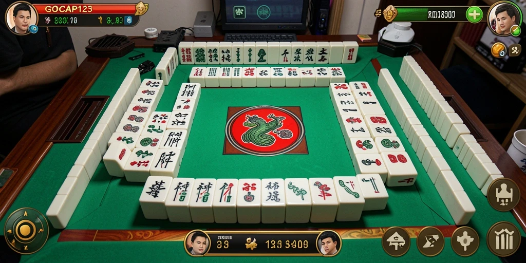 Screenshot utama GOCAP123 menampilkan gameplay Mahjong yang seru dan interaktif.