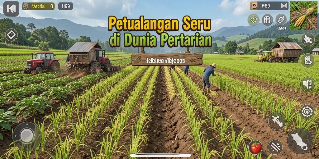 Tampilan gameplay H89 yang menarik saat bercocok tanam dan merawat hewan ternak.