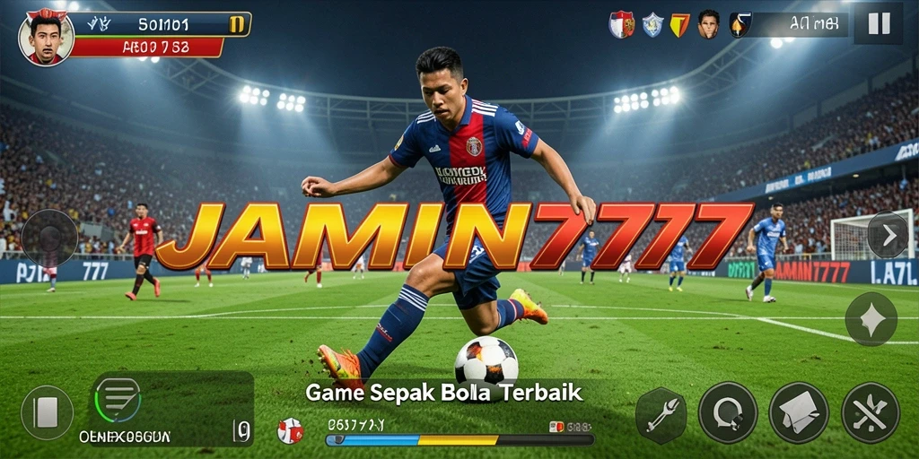 Tampilan seru dari gameplay sepak bola JAMIN777 yang mengasyikkan.