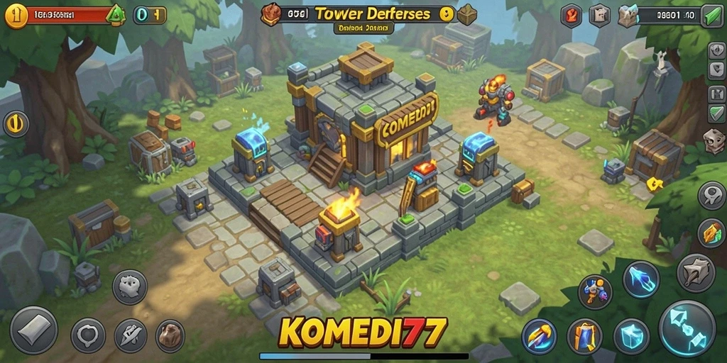 Gameplay menarik KOMEDI77 dengan menara pertahanan strategis.