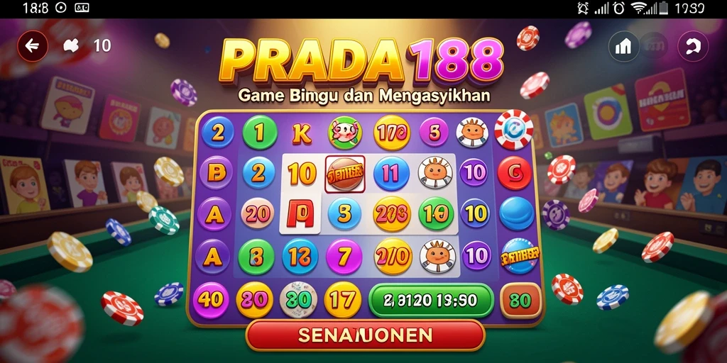 Tampilan gameplay Bingo yang seru dan penuh warna dalam PRADA188.