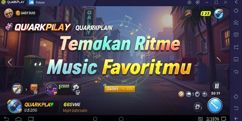 Tampilan screenshot menampilkan gameplay musik yang menarik dari QUARKPLAY.
