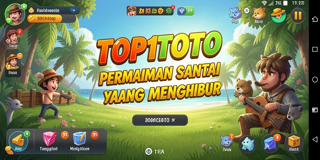Tangkapan layar utama gameplay TOP1TOTO yang penuh warna dan seru.