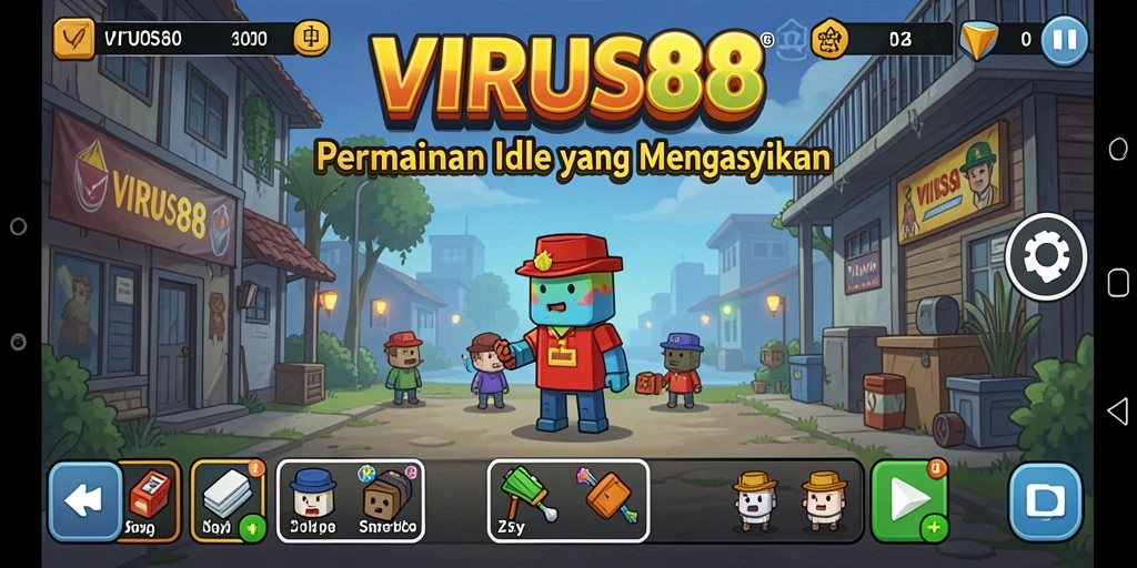 Tangkapan layar gameplay <strong>VIRUS88</strong> menampilkan aksi Idle yang menarik.