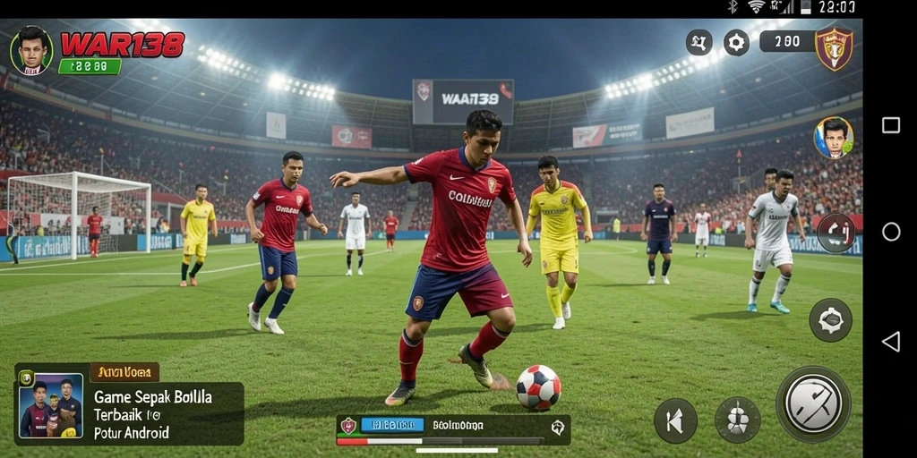 Screenshot utama WAR138 menampilkan serunya gameplay sepak bola.